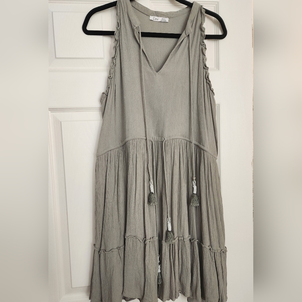 Green Crinkle Gauze dress